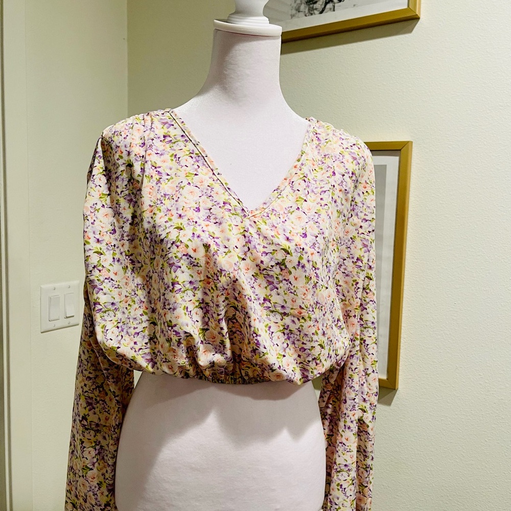 Floral V-Neck Women's Top
